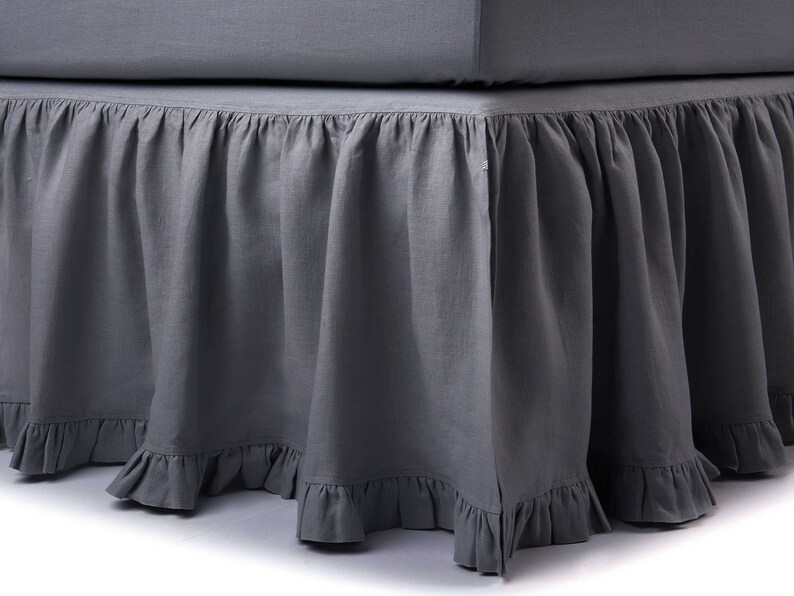 Bed skirt King 16 colors Linen bed skirt King Custom Etsy