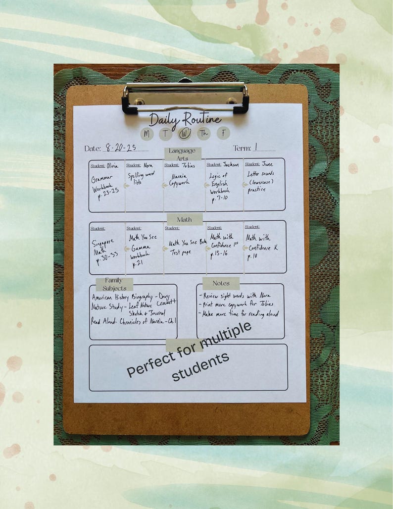 Homeschool Daily Routine Printable - Etsy Canada