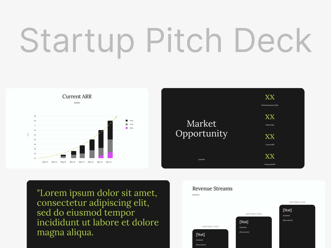 Startup Pitch Deck | Clean Minimal Google Slides Template - Etsy
