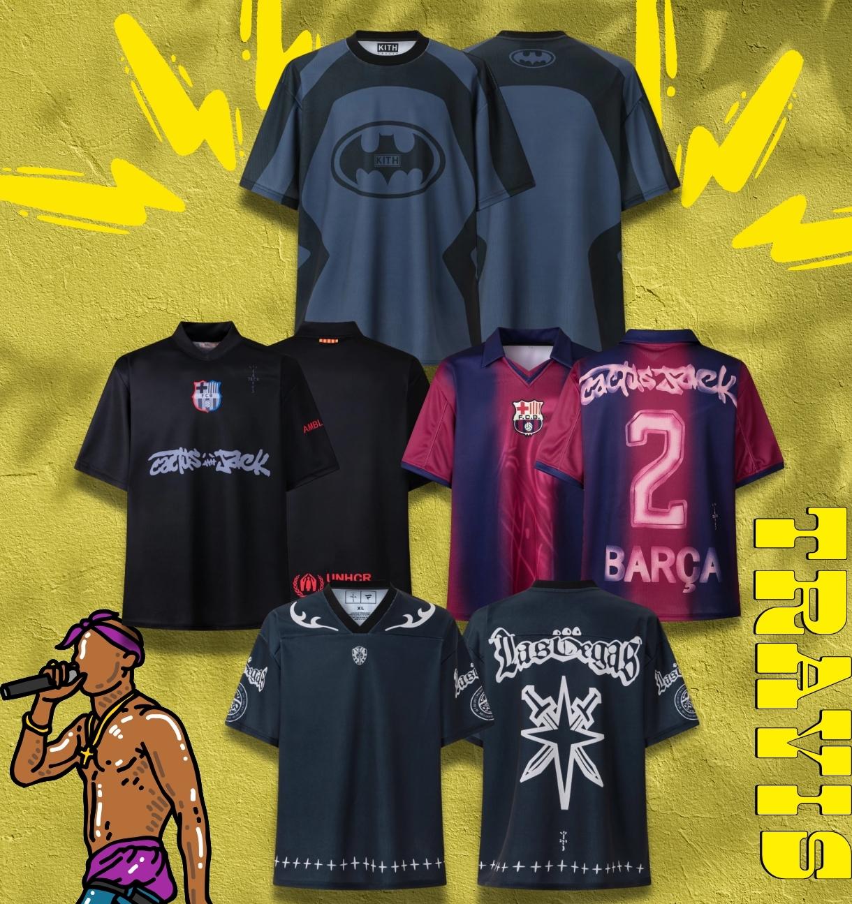 シャツ TRAVIS SCOTT FOOTBALL JERSEY XL Travis Scott Italy Soccer Jersey Black