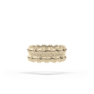 Bague Infinity Vertebrae – Bagues empilables (Lot de 2) – Or massif