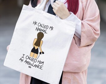 Personalized "Not Normal" Tote Bag for Women - Sassy Adult Humor Bag - Funny Attitude Quote Gift - Custom Hair Color Tote