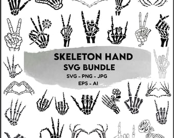Skeleton Hand SVG: Cricut Cut File, Funny Skeleton Clipart(Digital Download)