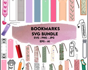 Bookmark SVG Bundle:Bookmark template svg,Vectot,Digital File(Instant Download)