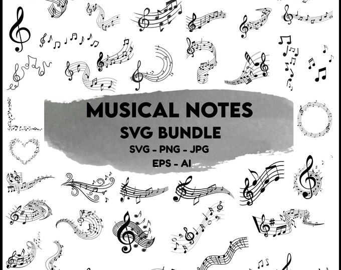 Music Notes Rythm Svg Music Notes SVG, Music Note SVG Bundle, Music Notes Clipart, Music ...