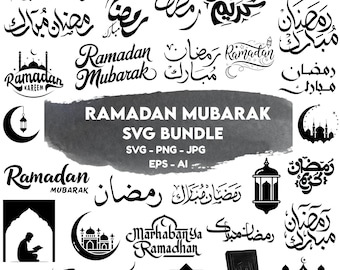 Ramadan Mubarak SVG Bundle: Islamic Clipart, Moon, Mosque (Digital Download)
