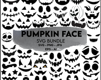 Jack O Lantern Face SVG, Halloween Pumpkin Clipart (Instant Download)