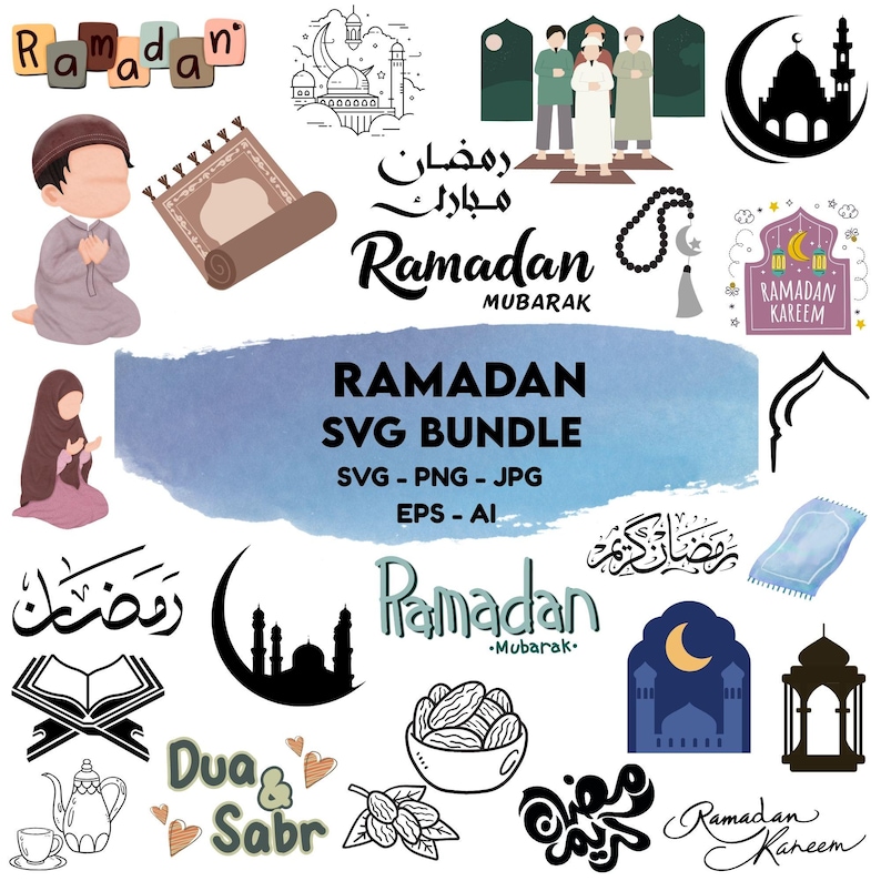 Ramadan Kareem SVG Bundle: Islamic Decor, Digital Files(instant ...