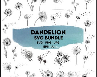Dandelion SVG Bundle, Vector Clipart (Digital Download)