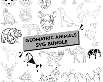 Geometric Animals Bundle Svg: Grayscale Burn Image Cut Vector(Digital Download)