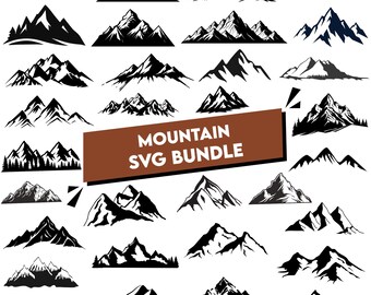 Mountain Forest SVG Bundle, Hand Drawn Cut Files (Digital Download)