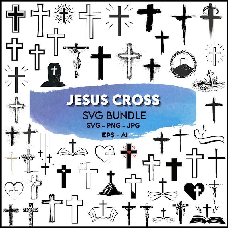 Jesus Cross SVG Bundle, Christian Clipart (digital Download) - Etsy