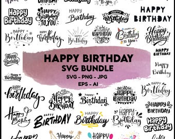 Archivo SVG de Feliz Cumpleaños: Diseños para Cricut y Silhouette (Descarga digital)