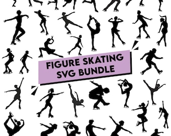 Figure Skating SVG Bundle: Pairs & Solo Skaters (Digital Files )