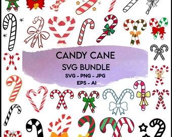 Candy Cane SVG Bundle, Weihnachten Pfefferminz Clipart (digitaler Download)