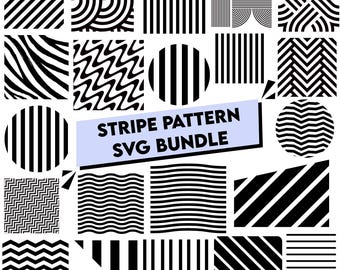 Stripes Pattern SVG Bundle: Thick and Thin Lines, Geometric Bars(Digital Download)