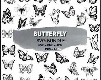 Pacchetto SVG di farfalle, design unici, file Cricut (download digitale)