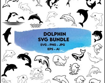 Dolphin SVG Bundle: Cut files for cricut,Digital Files(Instant Download)
