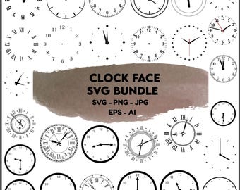 Clock Face SVG Bundle: Modern & Old Designs (Digital Download)