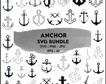 Anchor SVG Bundle: Cut Files Cricut, Clipart, Digital File (Instant Download)