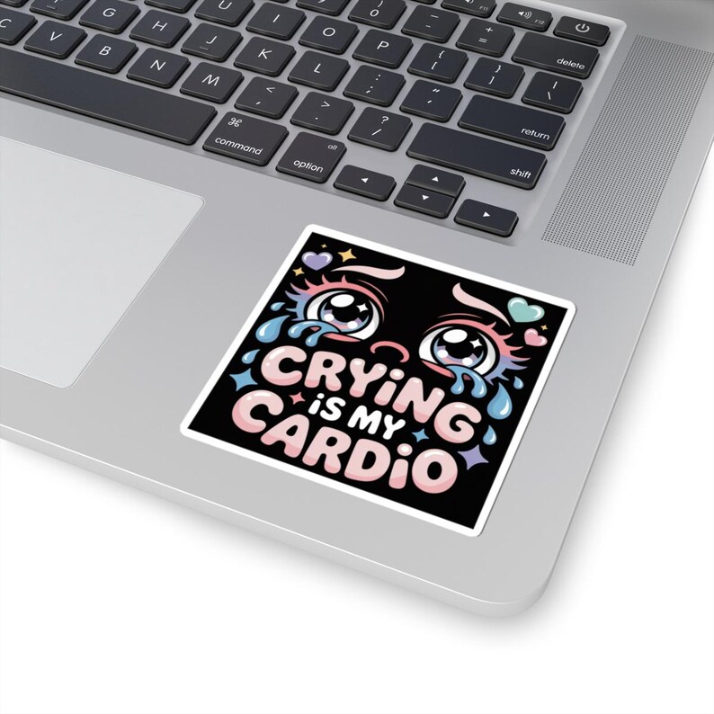 Crying is My Cardio Sticker Funny Crying Sticker Cute Sad Girl Sticker ...