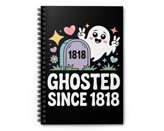 Geister seit 1818 Notizbuch Gruselig Süß Kawaii Goth Journal Pastell Goth Lustig Geister Notizbuch Liniertes Spiral-Notizbuch