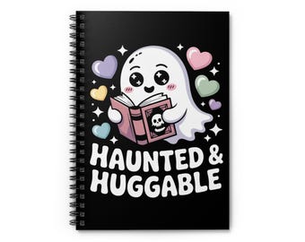 Spukiges und umarmbares Notizbuch Gruseliges süßes Kawaii Goth Geist Journal Pastell Goth Süßes gruseliges Spiralblock