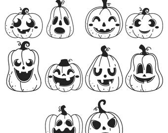 Pumpkin Outline Machine Embroidery Design, Jack O Lantern Sketch, Funny Pumpkin Line Art, Spooky Autumn Embroidery, Instant Digital Download