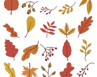 Fall Leaves Machine Embroidery Design, Autumn Thanksgiving Botanical Leaf Embroidery, Colorful Forest Berry Motif, Instant Digital Download