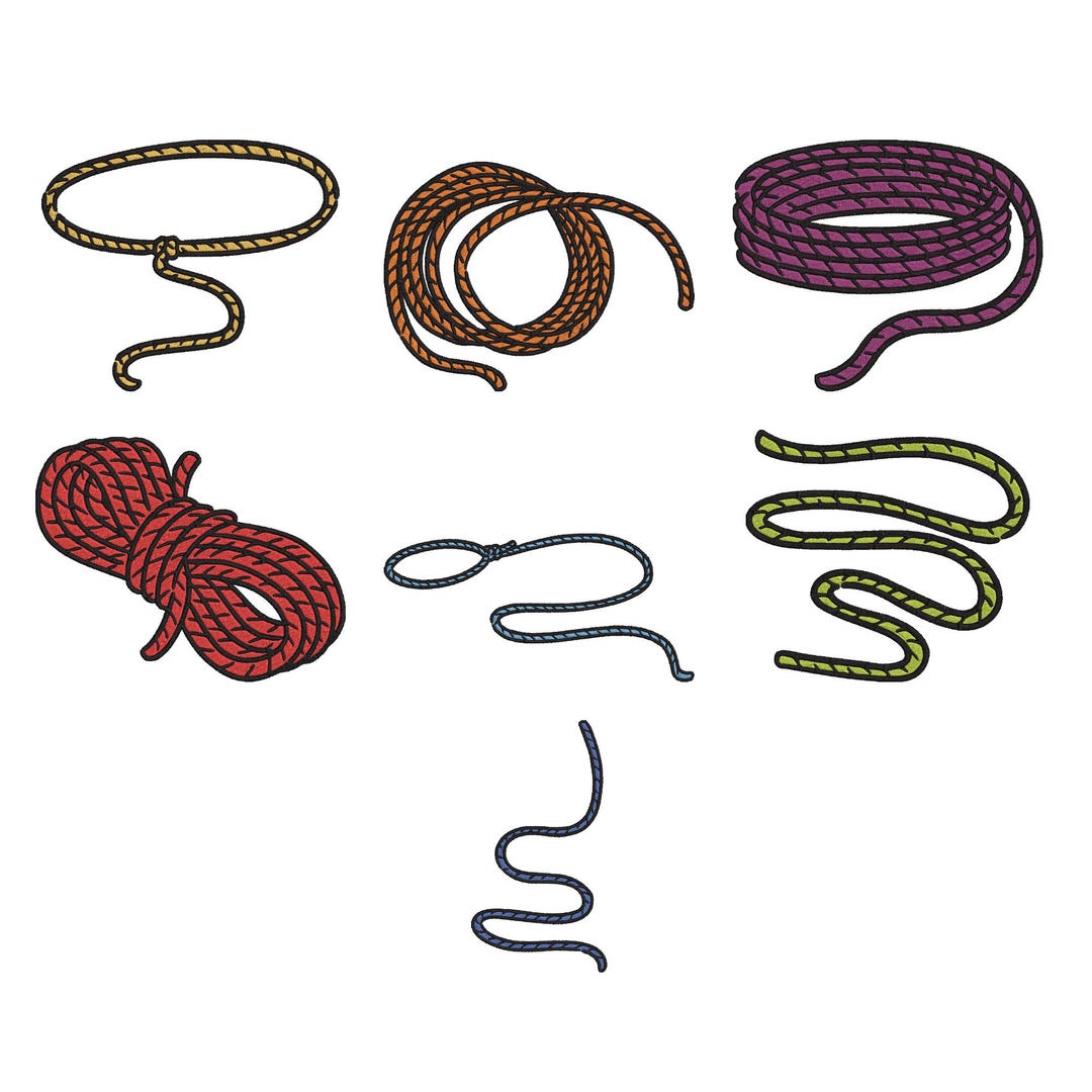 Rope Nautical Cowboy Embroidery Design Bundle, Knot Coiled Rope Machine ...