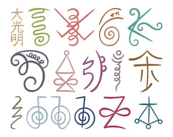 Reiki Symbols Sign Embroidery Design, Energy Healing Chakra Sign Spiritual Machine Embroidery File, 15 Design, 8 Size, Instant Download