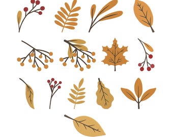 Fall Leaves Machine Embroidery Design, Autumn Foliage Embroidery, Thanksgiving Leaf Embroidery, Forest Maple Berry, Instant Digital Download