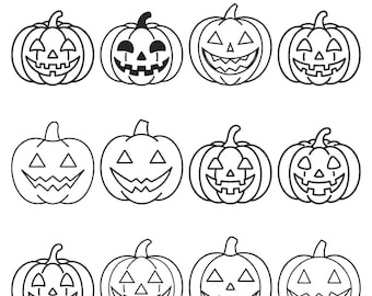 Halloween Pumpkin Machine Embroidery Design, Jack O Lantern Sketch , Funny Pumpkin Line Art, Spooky Autumn Face , Instant Digital Download