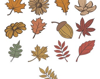 Autumn Leaves Machine Embroidery Design, Fall Foliage Embroidery Thanksgiving Foliage Embroidery, Leaves Embroidery Instant Digital Download