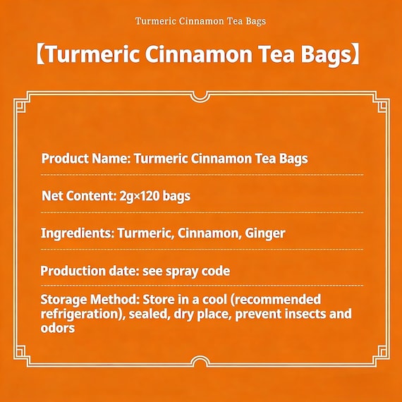 Maani Essence 120-Pack Turmeric Ginger Cinnamon Tea Bags – 100% Natural, Caffeine Free