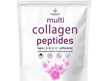 Gudcoix Multi Collagen Peptides Powder 1 lb Hydrolyzed Protein Peptide Type I,II,III,V,X