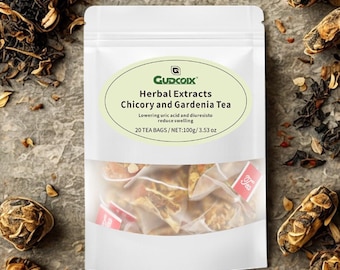 チコリ＆ガーデニアハーブティーバッグ、カフェインフリー、20個入り
