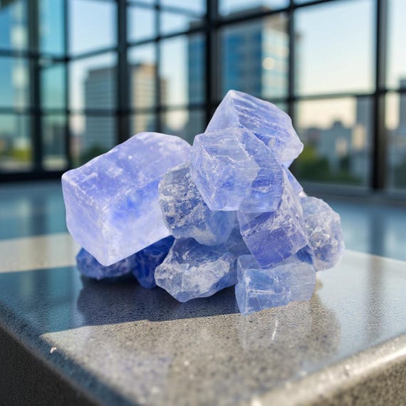 Dye free blue Crystal rock salt