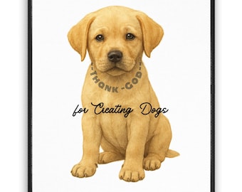Thank God for Creating Dogs - White Mouse Pad | Labrador Retriever | Sketch Portrait - Christmas & Christian Gifts