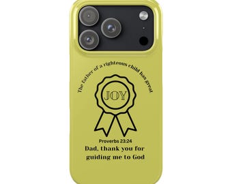 Joy Proverbs 23 Olive Green iPhone Case "Dad, Thank You for Guiding Me to God" - Christian & Father's Day, Birthday Gifts