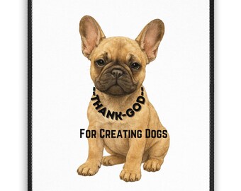 Thank God for Creating Dogs - Bulldog White Mouse Pad | Sketch Portrait  - Christmas & Christian Gifts