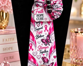 Breast Cancer Awareness Necklace Ties