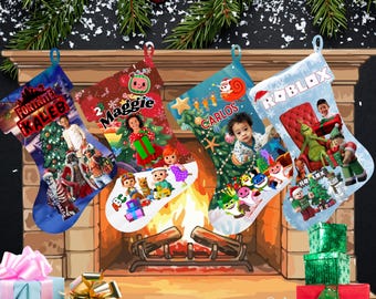 Edytowalne świąteczne skarpety png