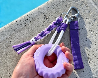 Handmade Paracord Bag Charm with Hand Exercise Ring, Workout, Focus, Stress Relief, Fidget, Mindful Wellness Father's Day Gift