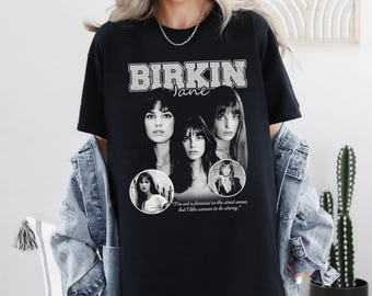 JANE BIRKIN Tシャツ Lサイズ ジェーン・バーキン グラフィックTシャツ：レトロユニセックス