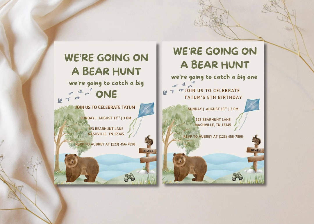 We’re Going on A Bear Hunt Birthday Invite | We Are Going on A Bear ...