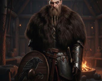 Faux Fur Barbarian Mantle - Viking Norse Costume Cape