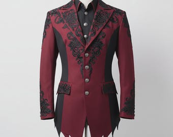 Handmade Gothic Vampire Cotton Coat | Steampunk Fashion Overcoat