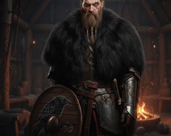 Faux Fur Barbarian Mantle - Viking Norse Costume Cape