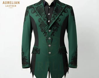 Men's Gothic Aristocrat Tailcoat | Victorian Steampunk Cotton Trench Coat